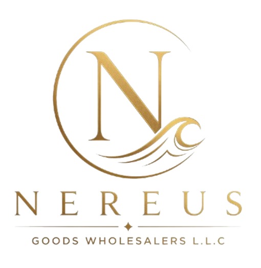 Nereus Goods Wholesalers L.L.C. — gold N and wave emblem